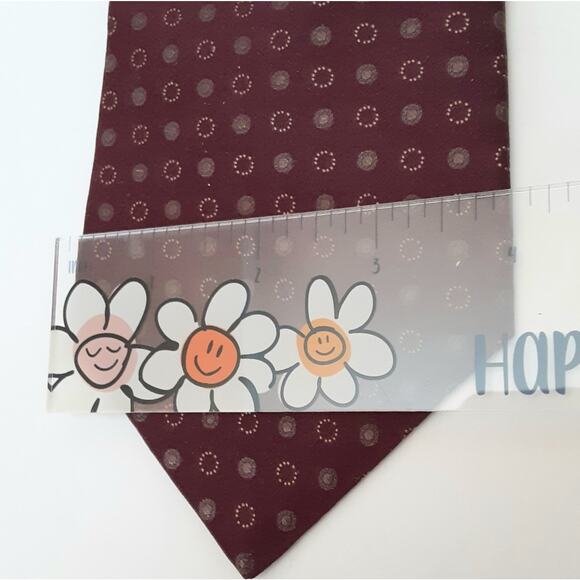 Murano 100% Silk Mens Necktie Maroon Wine Gold Mens Holiday Neck Tie - Picture 3 of 7